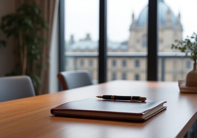 Minimalist and professional legal office environment in London